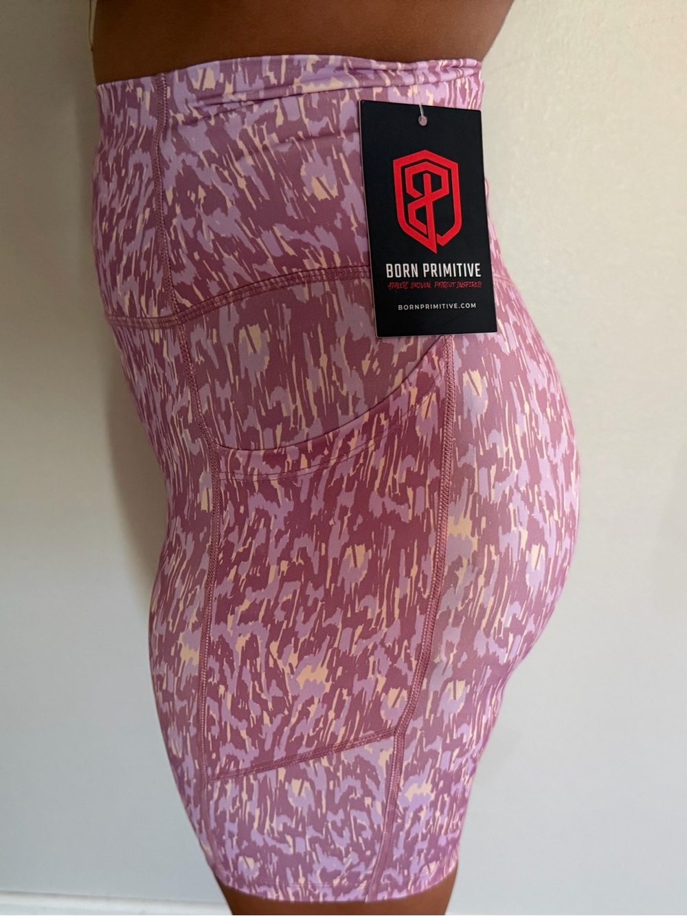 Born Primitive Tempo Biker Shorts in Pink Leo Print